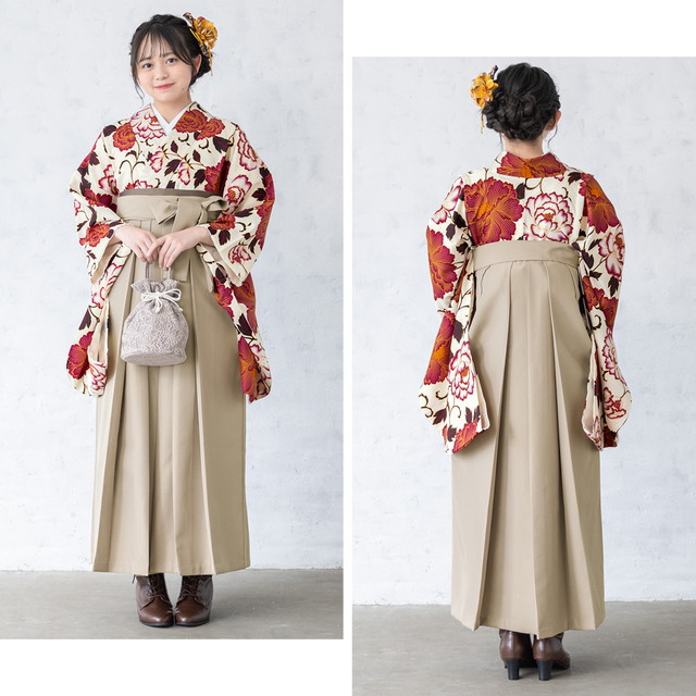 袴セット 卒業式 小学生 女の子 ジュニア 販売 白系 赤 レッド 牡丹 花唐草 ベージュ 13歳 十三参り ハーフ成人式 送料無料 袴セット 卒業式 小学生 女の子 ジュニア 販売 白系 赤 レッド 牡丹 花