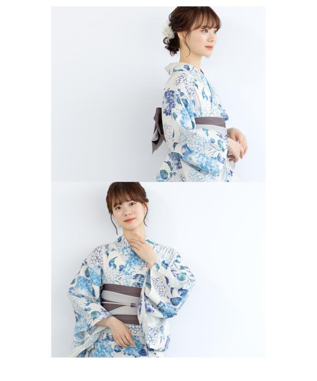 浴衣 セット レディース 浴衣セット 半幅帯 2024新作 大人 3点セット 花 白 ブルー グレー 帯 夏 Sサイズ フリーサイズ 送料無料 浴衣 セット レディース 浴衣セット 半幅帯 2024新作 大人 3点セット