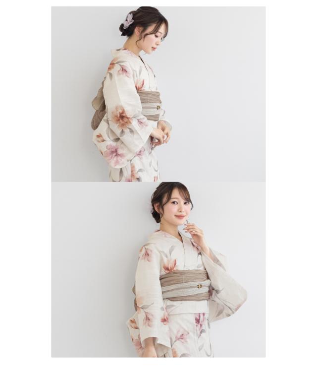 浴衣 セット レディース 浴衣セット 兵児帯 2024新作 大人 3点セット 赤 ブラウン グレー 牡丹 綿 帯 夏 フリーサイズ 送料無料 浴衣 セット レディース 浴衣セット 兵児帯 2024新作 大人 3点セット