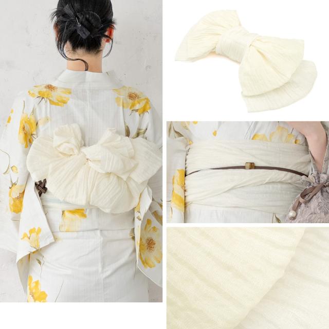 浴衣 セット レディース 浴衣セット 兵児帯 2024 大人 3点セット 白