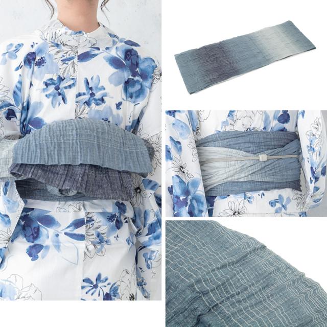 浴衣 セット レディース 浴衣セット 兵児帯 白 青 菊 ガーベラ 花柄