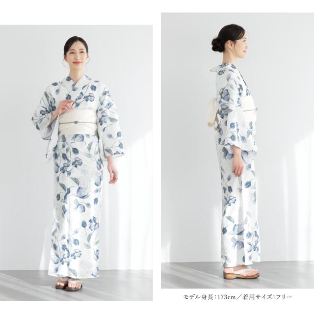 浴衣 セット レディース 浴衣セット 半幅帯 2025 floro 簡単 涼しい 白