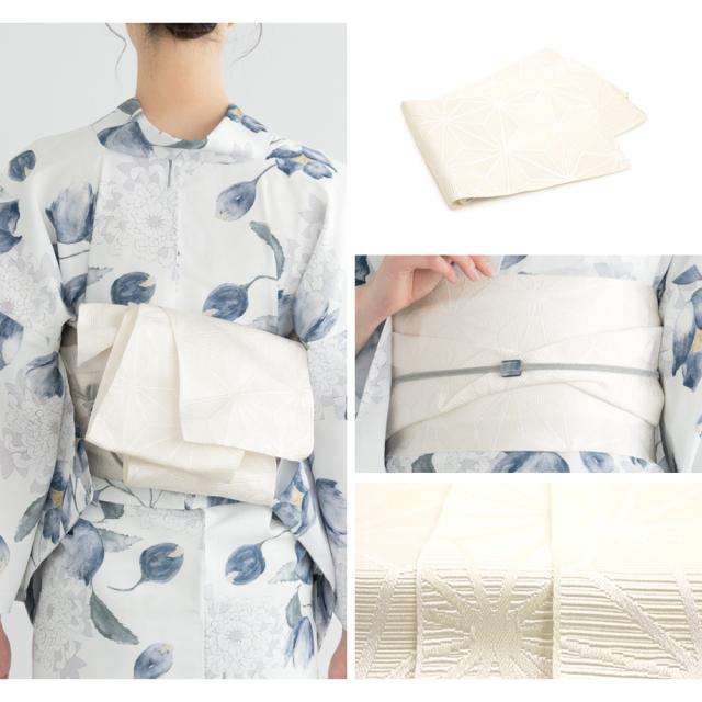 浴衣 セット レディース 浴衣セット 半幅帯 2025 floro 簡単 涼しい 白