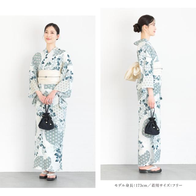 浴衣 セット レディース 浴衣セット 兵児帯 2025 floro 簡単 涼しい 白