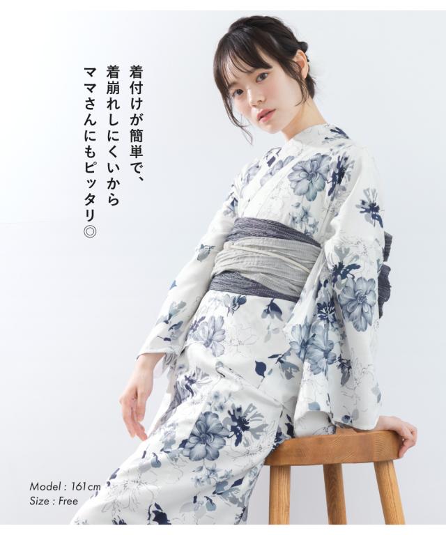 浴衣 セット 浴衣ワンピース レディース セパレート 浴衣セット 白 青