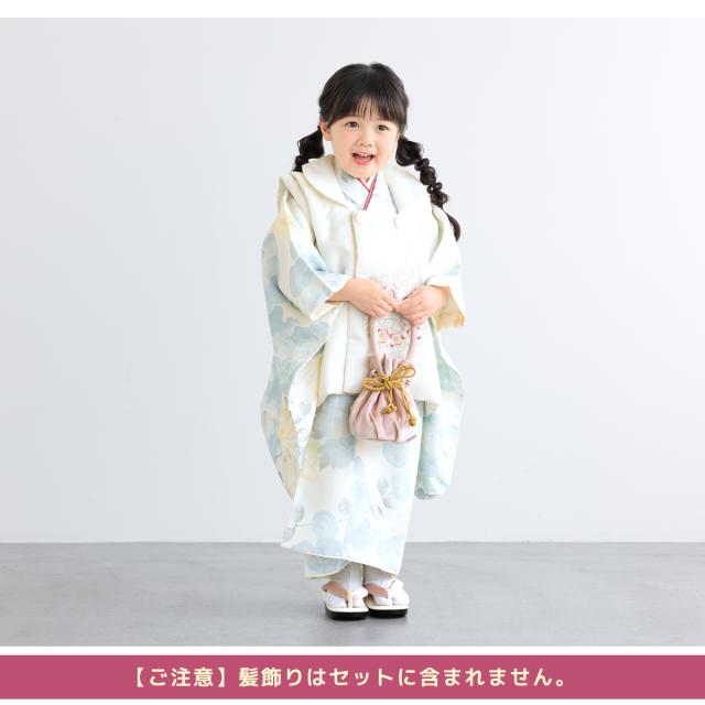 七五三 着物 3歳 女の子 2026 着物セット 被布 襦袢 草履 巾着 菊 牡丹