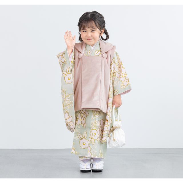 予約】七五三 着物 3歳 レトロ 被布 2025新作 販売 女の子 三歳 着物