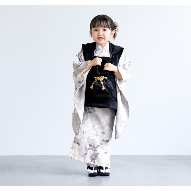七五三 着物 3歳 レトロ 被布 2025新作 販売 女の子 三歳 着物セット