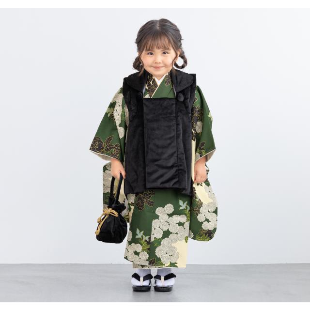 七五三 着物 3歳 レトロ 被布 2025新作 販売 女の子 三歳 着物セット