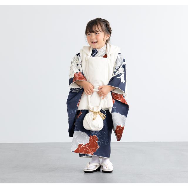 七五三 着物 3歳 レトロ 被布 2025新作 販売 女の子 三歳 着物セット