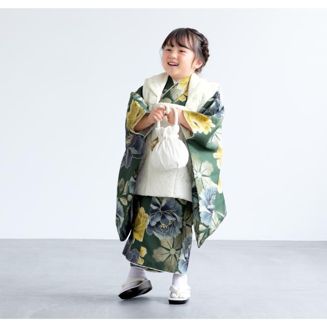 予約】七五三 着物 3歳 レトロ 被布 2025新作 販売 女の子 三歳 着物