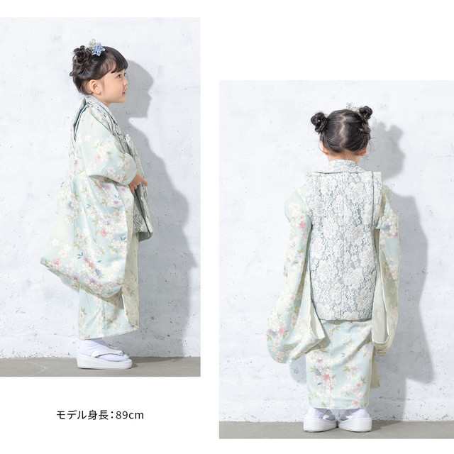 七五三 着物 3歳 販売 女の子 三歳 着物セット 被布セット レース 青