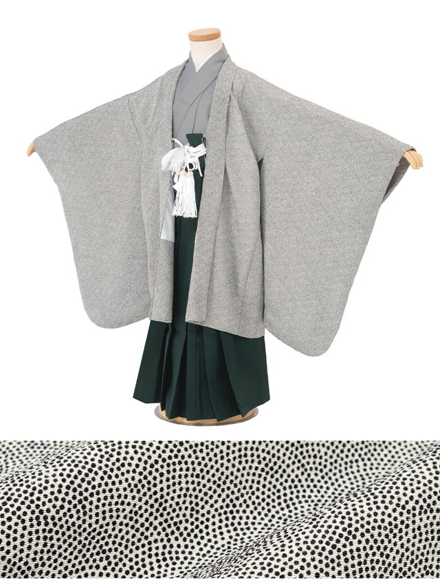 七五三 着物 3歳 販売 三歳 着物 男の子 袴 江戸小紋柄 黒系 グレー系 灰色系 緑 鮫小紋 無地 レトロ モダン 和服 和装 子供 送料無料