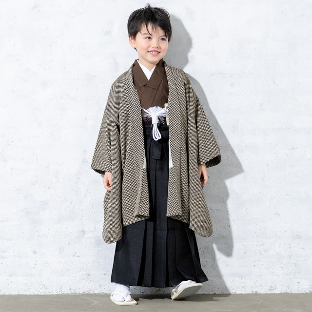 小町kids 七五三 5歳　着物　袴　黒茶色 小町kids 七五三 5歳 着物 袴 黒茶色