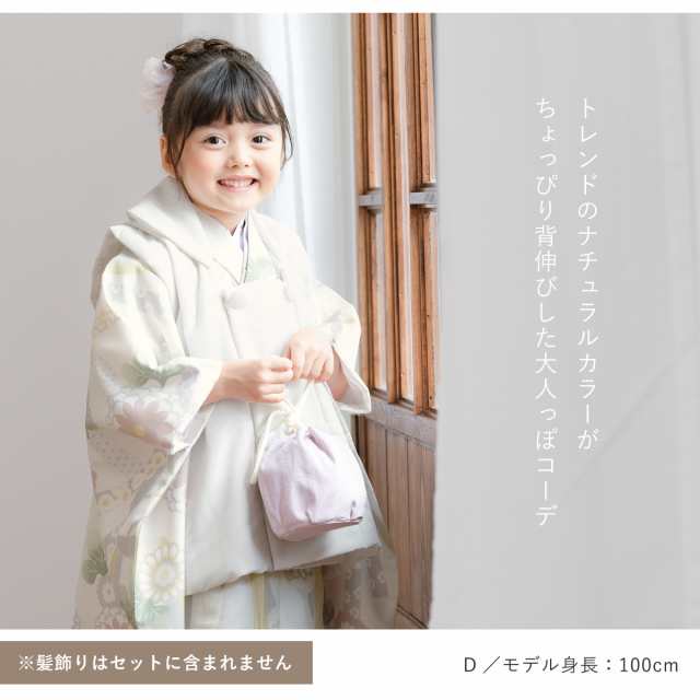 七五三着物3歳> 花柄ピンク×刺繍レース | moco moco powan