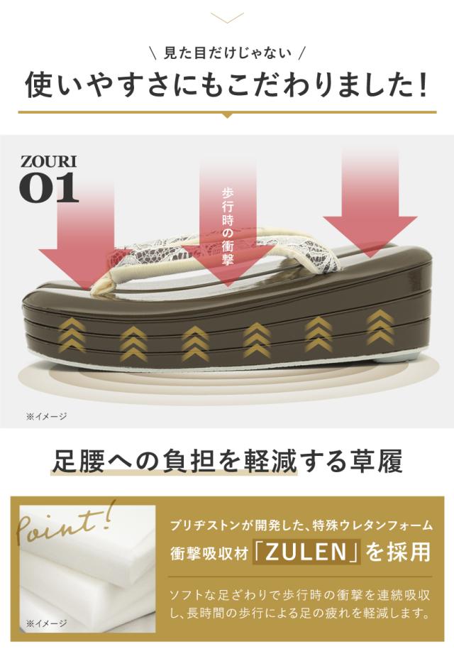 草履バッグセット 成人式 卒業式 撥水加工 抗菌 消臭 茶 黒 レース 三枚芯 紗織 レディース フリーサイズ 送料無料_3