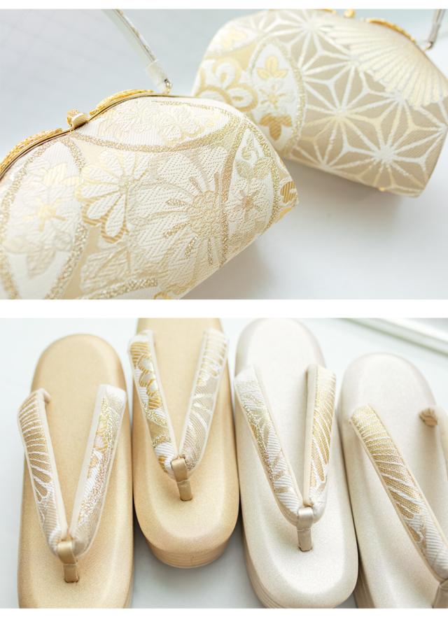 草履バッグセット 成人式 振袖 卒業式 金 銀 撥水加工 抗菌 消臭 四枚