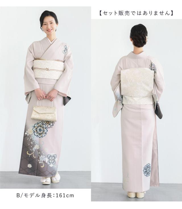 訪問着 単品 レディース 女性 和装 お宮参り 入学式 卒業式 七五三 パーティー ブルー ピンク ホワイト クリーム 青 白 花唐草 牡丹 菊 くすみカラー 販売 購入 フリーサイズ 送料無料_3
