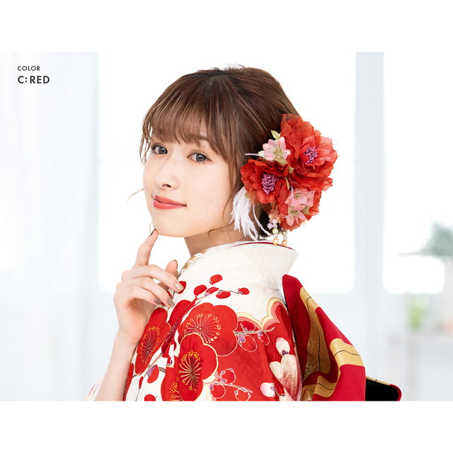 髪飾り 和装 和装髪飾り 成人式 卒業式 袴 振袖 花 ぶら飾り 羽根 2点セット ドレス ピンク 黄色 赤 送料無料 髪飾り 和装 和装髪飾り 成人式 卒業式 袴 振袖 花 ぶら飾り 羽根 2点