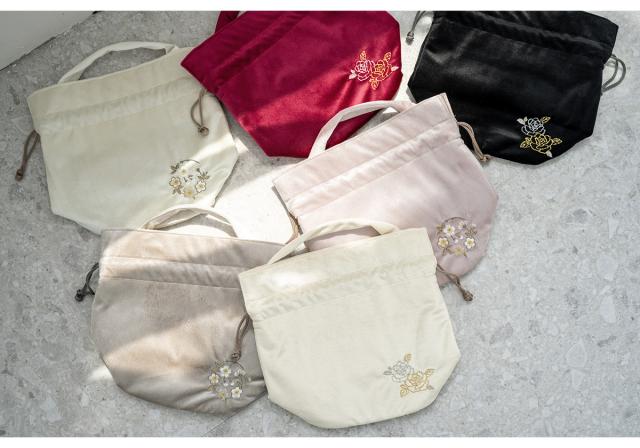 ベロア調　レース刺繍　高級振袖用バッグ　成人式　卒業式　日本製 ベロア調 レース刺繍 高級振袖用バッグ 成人式 卒業式 日本製