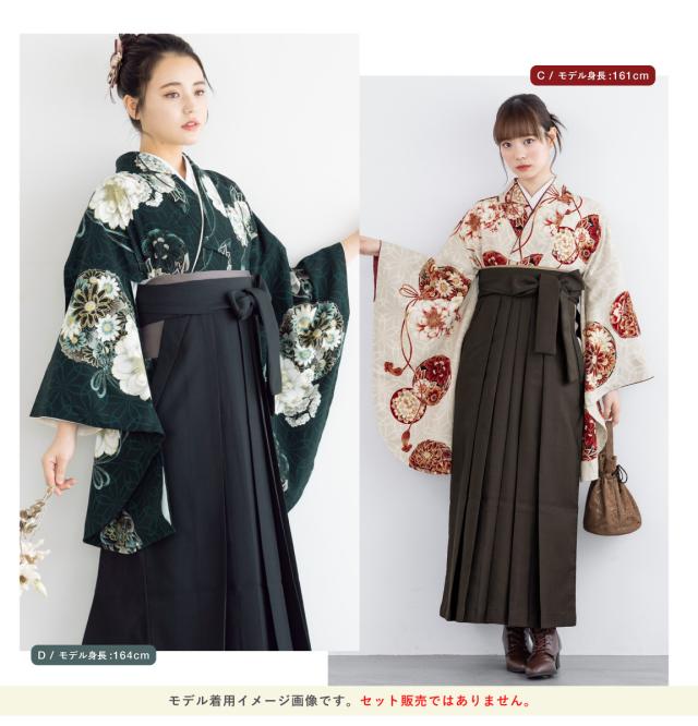 二尺袖 単品 着物 レディース ショート丈 卒業式 ヘザー ジャパンスタイル 中村里砂 モダンアンテナ ベージュ 黒 赤 銀 日本製 送料無料_4