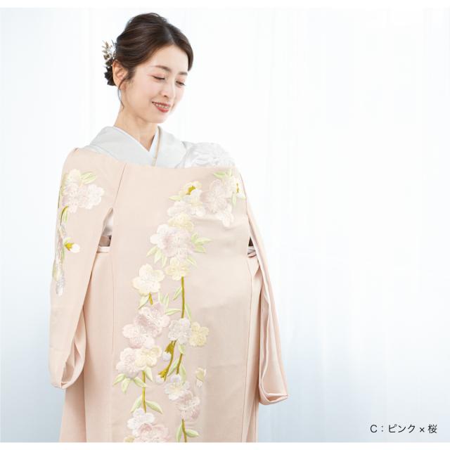 初着 産着 女の子 販売 クリーム ピンク ホワイト 牡丹 桜 鶴 小槌 花 縮緬 長襦袢付き 結び紐付き ポリエステル 掛け着 うぶぎ 祝着 お宮参り お祝い ベビー 赤ちゃん 仕立て上がり 送料無料_2