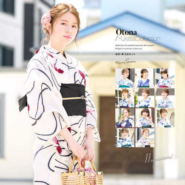 浴衣 レディース セット 浴衣セット 半幅帯 大人 2点セット 撫子 朝顔 金魚 紫陽花 菊 花 夏 クール S フリー 送料無料