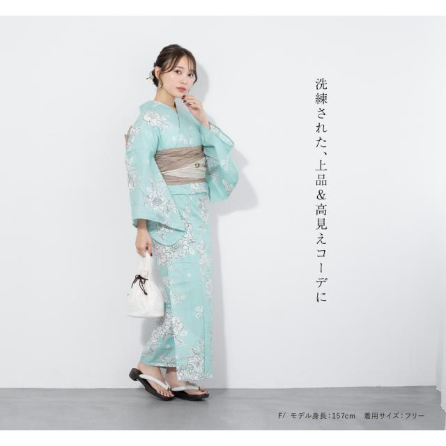 新品☆呉服屋♪大人上品なグレー系　花唐草　スレンダー夏着物　浴衣３点セット 楽天市場】＼最大5000円クーポン／[セオα] 浴衣 つる唐草(黒