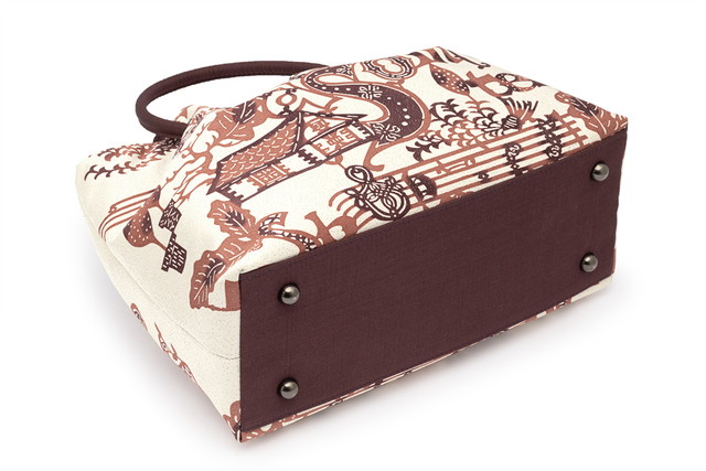 着物 バッグ レディース 栗山吉三郎 和染紅型 紅型染め ベージュ