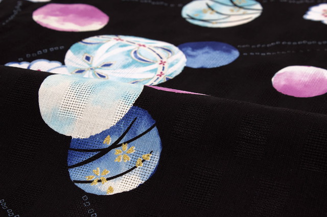 浴衣 レディース bonheur saisons ボヌールセゾン 黒 ブラック 梅 花