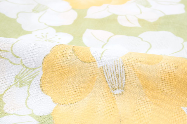 浴衣 レディース bonheur saisons ボヌールセゾン 黄緑色 イエロー