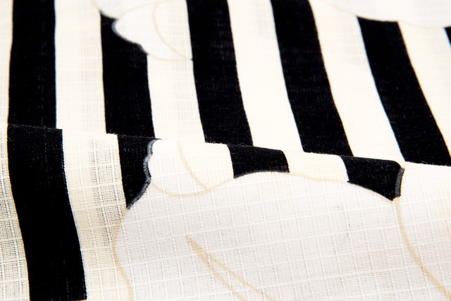 浴衣 レディース bonheur saisons ボヌールセゾン 黒 ブラック 白 縞