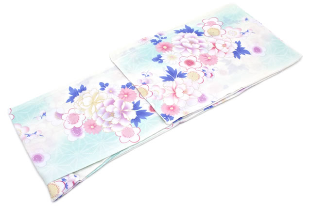 浴衣 レディース bonheur saisons（ボヌールセゾン） 白 アイボリー ピンク 梅 牡丹 花 ラメ 綿 洗える 夏祭り 花火大会 女性用 仕立て上がり