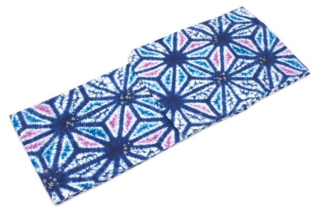 浴衣 レディース 青 ブルー 白 ホワイト 麻の葉 絞り調 ラメ 綿 洗える 夏祭り 花火大会 女性用 仕立て上がり 【S・フリー】