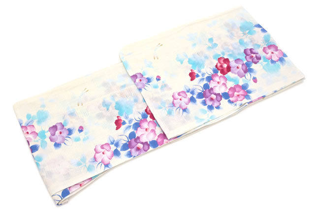 浴衣 レディース bonheur saisons ボヌールセゾン 白 アイボリー 水色 ブルー 椿 ツバキ 花 トンボ ラメ 綿 洗える 夏祭り 花火大会 女性用 仕立て上がり