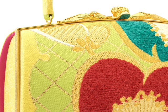 草履バッグセット 成人式 振袖用 黄色 イエロー 金色 ゴールド ピンク