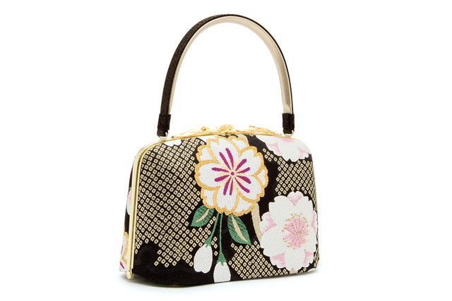 草履バッグセット 成人式 振袖用 岩佐謹製 黒 ブラック 白 ピンク 桜 さくら 花 鹿の子 ラメ 二枚芯 西陣帯生地 日本製 【フリーサイズ】 草履バッグセット 成人式 振袖用 岩佐謹製 黒 ブラック 白 ピンク 桜