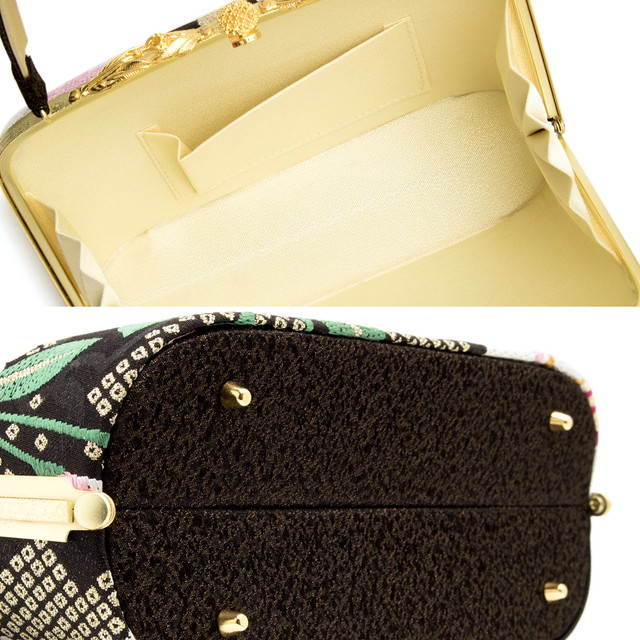 草履バッグセット 成人式 振袖用 岩佐謹製 黒 ブラック 白 ピンク 桜 さくら 花 鹿の子 ラメ 二枚芯 西陣帯生地 日本製 【フリーサイズ】 草履バッグセット 成人式 振袖用 岩佐謹製 黒 ブラック 白 ピンク 桜