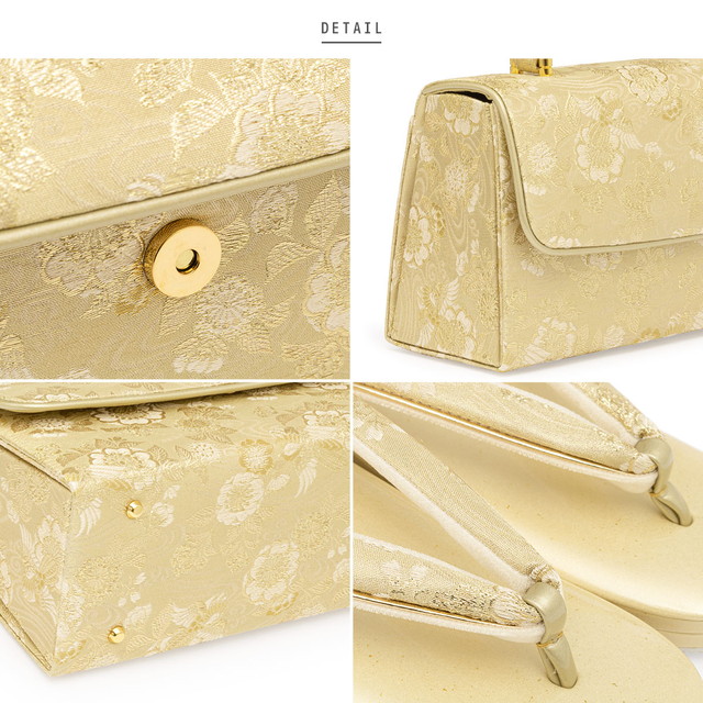 草履バッグセット 留袖用 訪問着 礼装用 フォーマル用 佐賀錦 金色