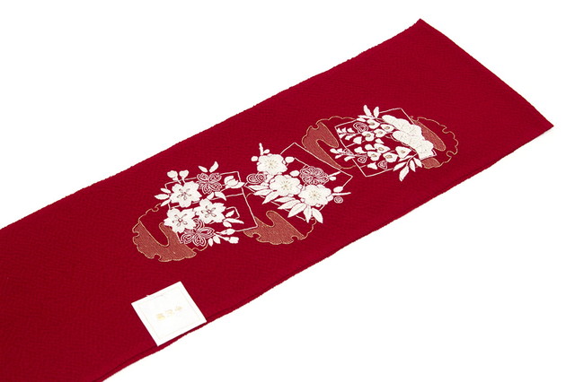 半襟 刺繍 振袖 成人式 半衿 卒業式 袴用 赤 レッド 源氏香 雪輪文 梅 松 桜 手刺繍 蘇州刺繍 縮緬 ちりめん 正絹 和想庵 フォーマル 和装小物 女性 レディース 日本製 送料無料_2