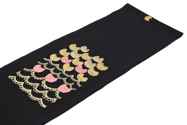 半襟 刺繍 振袖 成人式 半衿 卒業式 袴用 黒 ブラック ネコ 猫 tsumori chisato ツモリチサト 結婚式 フォーマル カジュアル 日本製_2