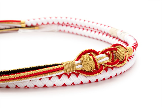 帯締め 振袖 振袖用 成人式 帯締め成人式 正絹 正装 盛装 白 赤 金色