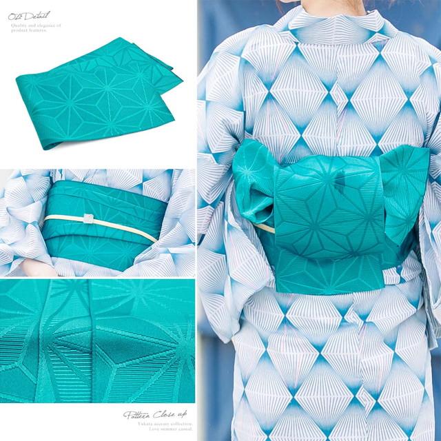 浴衣セット レディース レトロ 浴衣セット 大人 3点セット 青 ブルー