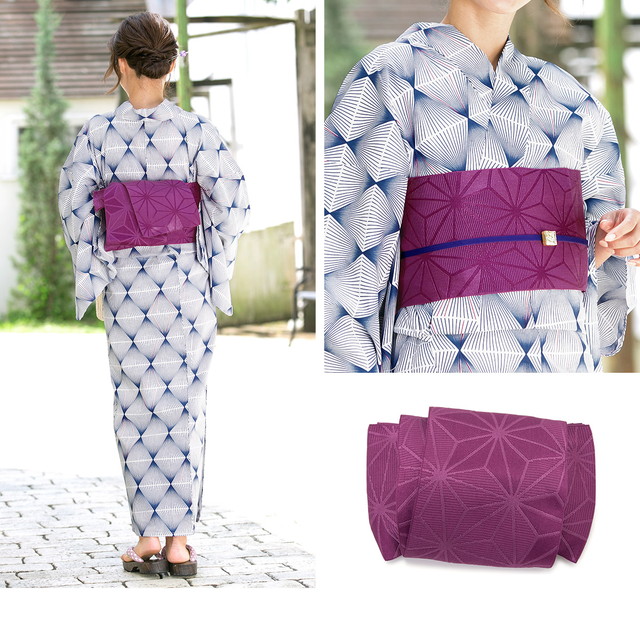 即納【レディース浴衣3点セット】浴衣セット/レディース/紺色/幾何学