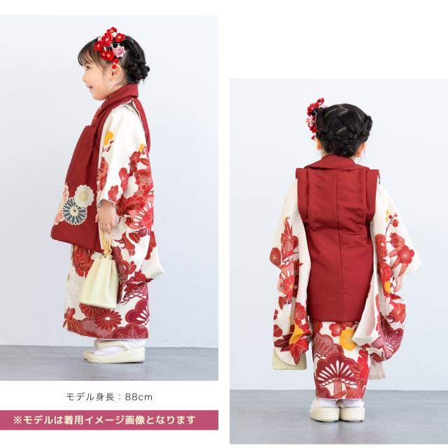 3歳レトロモダン被布＆着物＆草履 被布着物セット 七五三 三歳