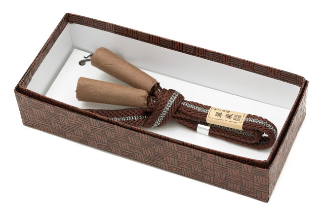 羽織紐 メンズ ブランド 翠嵐工房 焦茶色 ブラウン ライン 手組紐 手