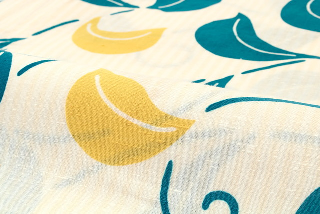 浴衣 レディース 単品 大人 レトロ 女性 そしてゆめ クリーム 緑 つる