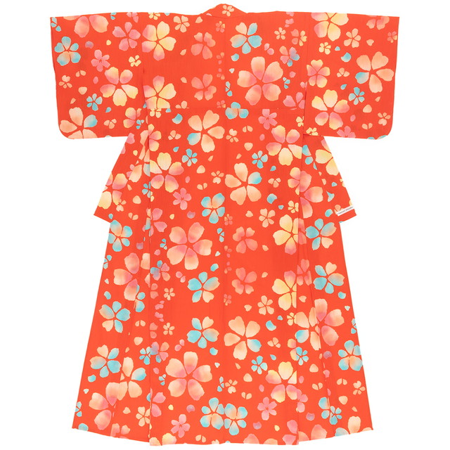 浴衣 レディース 単品 ツモリチサト レトロ 大人 女性 ゆかた 橙色 オレンジ 桜 さくら 綿 モダン 夏 注染 日本製 仕立て上がり 【フリーサイズ】【送料無料】