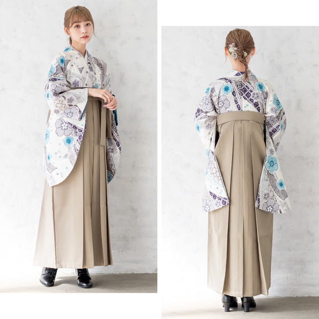 袴セット 卒業式 大学生 小学生 レディース グレー系 絞り調 梅 熨斗 レトロモダン ベージュ 袴4点セット 和装 着物セット 販売 購入 送料無料 袴セット 卒業式 大学生 小学生 レディース グレー系 絞り調 梅 熨斗