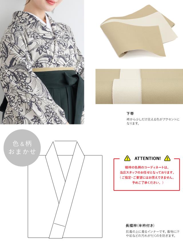 袴セット 卒業式 大学生 小学生 レディース グレー系 灰色 ブラック